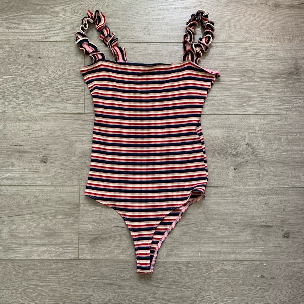 Reformation Striped Bodysuit